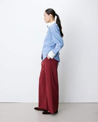 Chemise rayée oversize lien à nouer au dos bleuet Aubrey