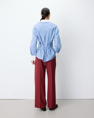 Chemise rayée oversize lien à nouer au dos bleuet Aubrey