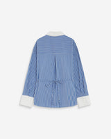 Chemise rayée oversize lien à nouer au dos bleuet Aubrey