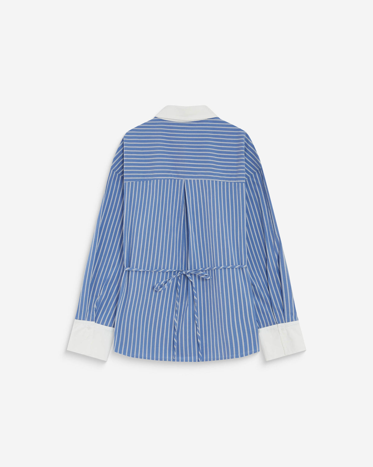 Chemise rayée oversize lien à nouer au dos bleuet Aubrey