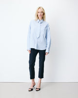 Chemise rayée oversize à cravate amovible ciel Athena