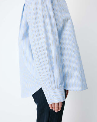 Chemise rayée oversize à cravate amovible ciel Athena