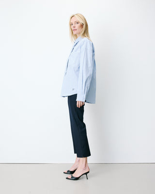 Chemise rayée oversize à cravate amovible ciel Athena