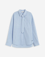 Chemise rayée oversize à cravate amovible ciel Athena
