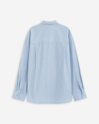Chemise rayée oversize à cravate amovible ciel Athena