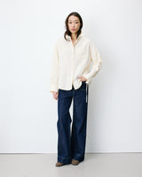 Chemise oversize en coton rayée vanille Armelle