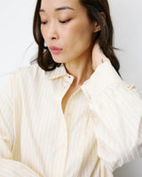 Chemise oversize en coton rayée vanille Armelle