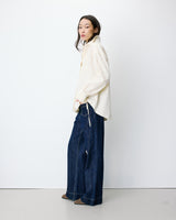 Chemise oversize en coton rayée vanille Armelle