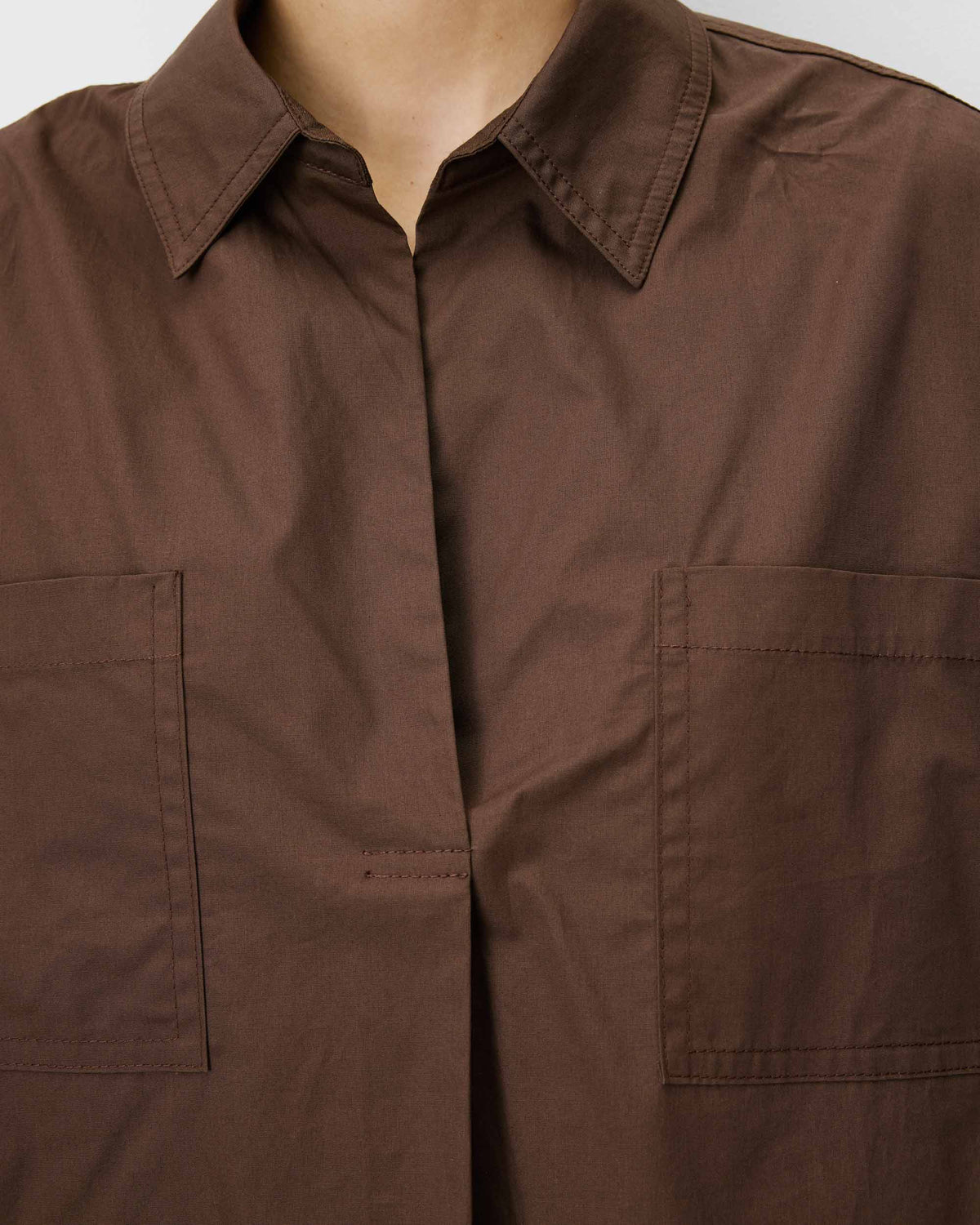 Blusa de algodón de manga ancha chocolat Ambre