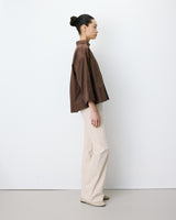 Blusa de algodón de manga ancha chocolat Ambre