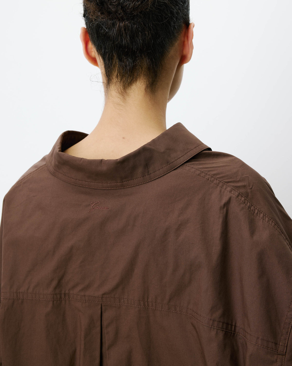 Blusa de algodón de manga ancha chocolat Ambre