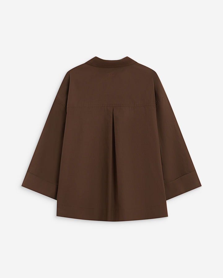 Blusa de algodón de manga ancha chocolat Ambre