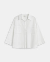 Blouse oversize manches larges en coton ivoire Ambre