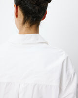 Chemise courte oversize en coton ivoire Azelle