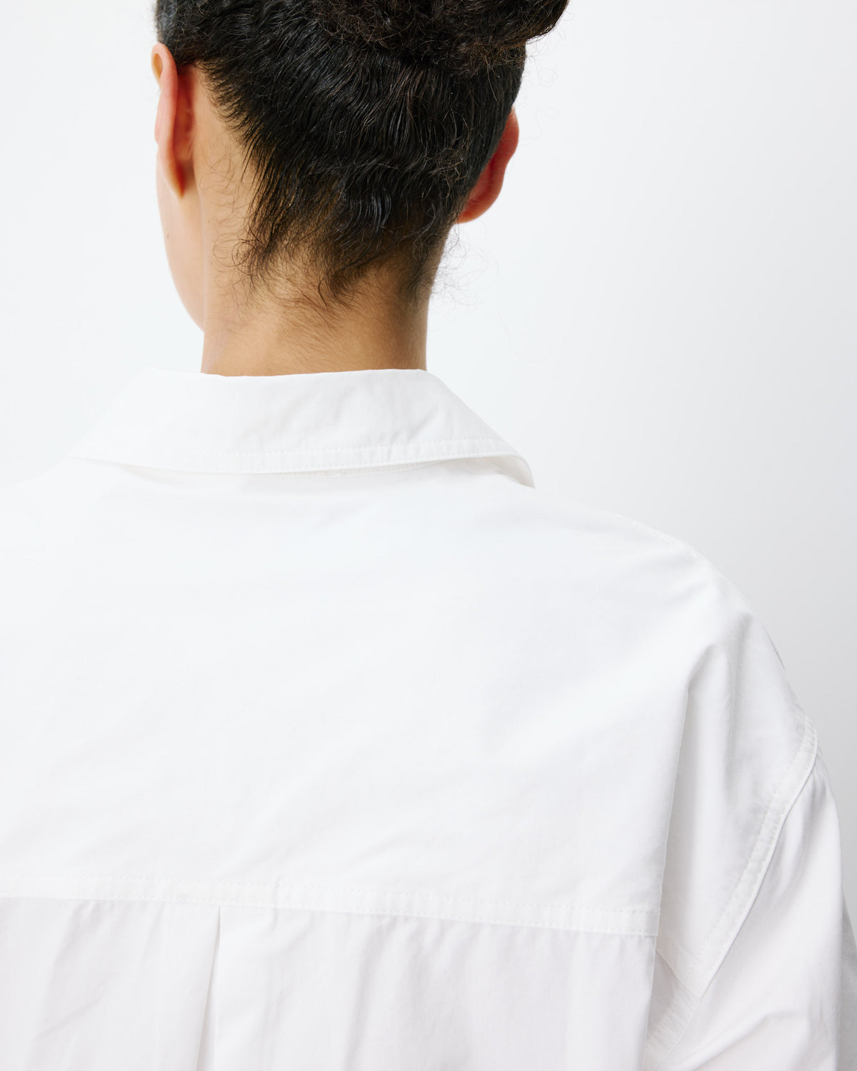 Chemise courte oversize en coton ivoire Azelle