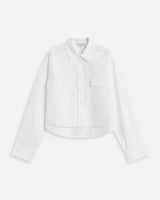 Chemise courte oversize en coton ivoire Azelle