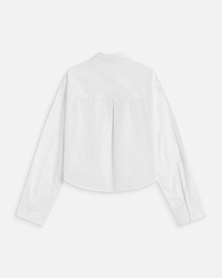 Chemise courte oversize en coton ivoire Azelle