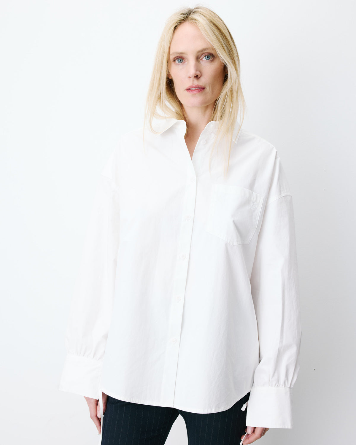 Chemise oversize en coton ivoire Armelle