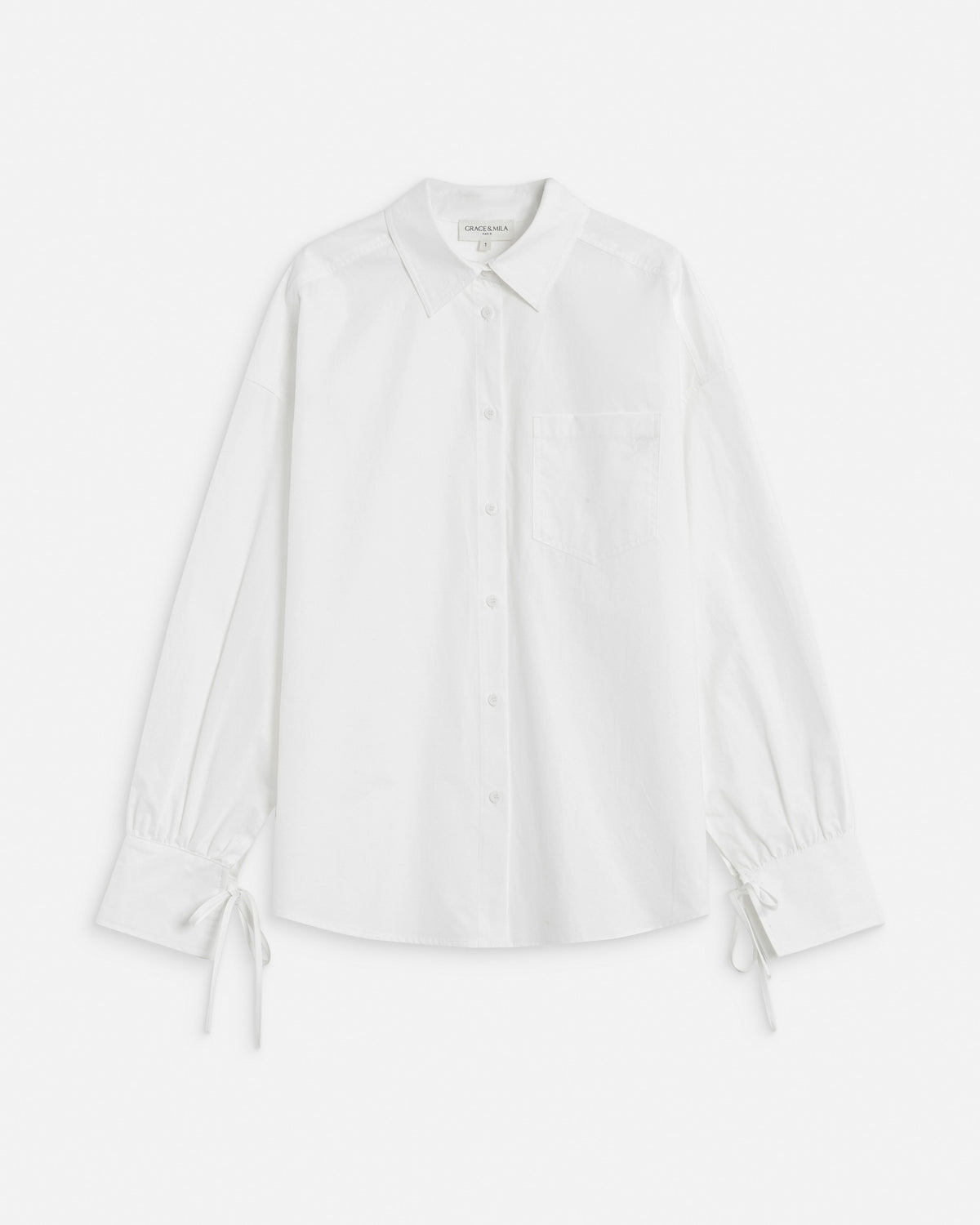 Chemise oversize en coton ivoire Armelle