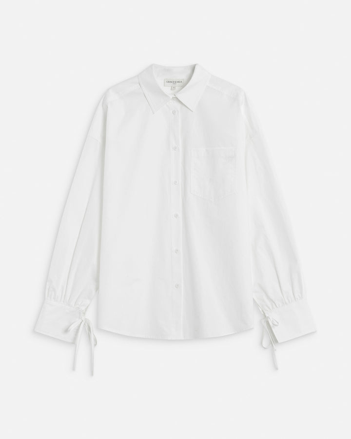 Chemise oversize en coton ivoire Armelle