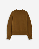 Pull droit col V en maille olive Alden