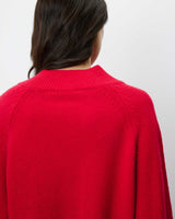 Jersey de punto con escote en V rouge Alden