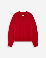 Jersey de punto con escote en V rouge Alden