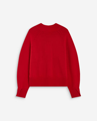 Jersey de punto con escote en V rouge Alden