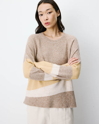 Pull col rond en maille à motif mocha Arlo