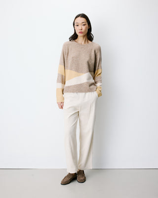 Pull col rond en maille à motif mocha Arlo