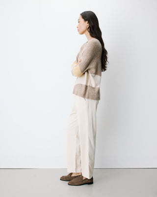 Pull col rond en maille à motif mocha Arlo