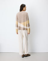 Pull col rond en maille à motif mocha Arlo