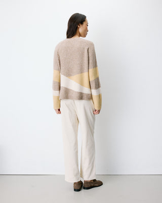Pull col rond en maille à motif mocha Arlo