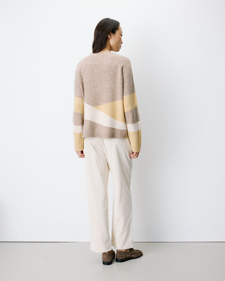 Pull col rond en maille à motif mocha Arlo