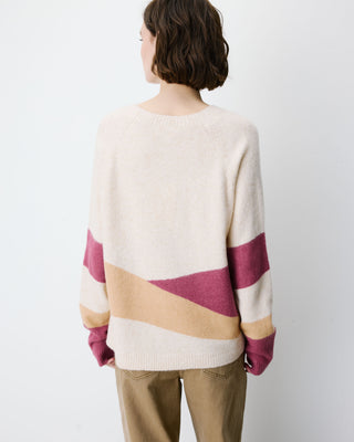 Pull col rond en maille à motif sable Arlo