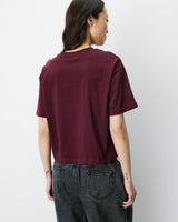 T-shirt en coton manches courtes à inscription aubergine Anis