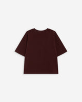 T-shirt en coton manches courtes à inscription aubergine Anis
