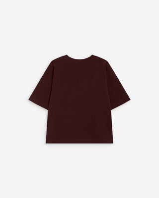 T-shirt en coton manches courtes à inscription aubergine Anis