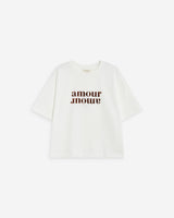 Cotton slogan T-shirt ivoire Anis
