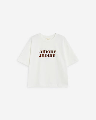 T-shirt en coton manches courtes à inscription ivoire Anis