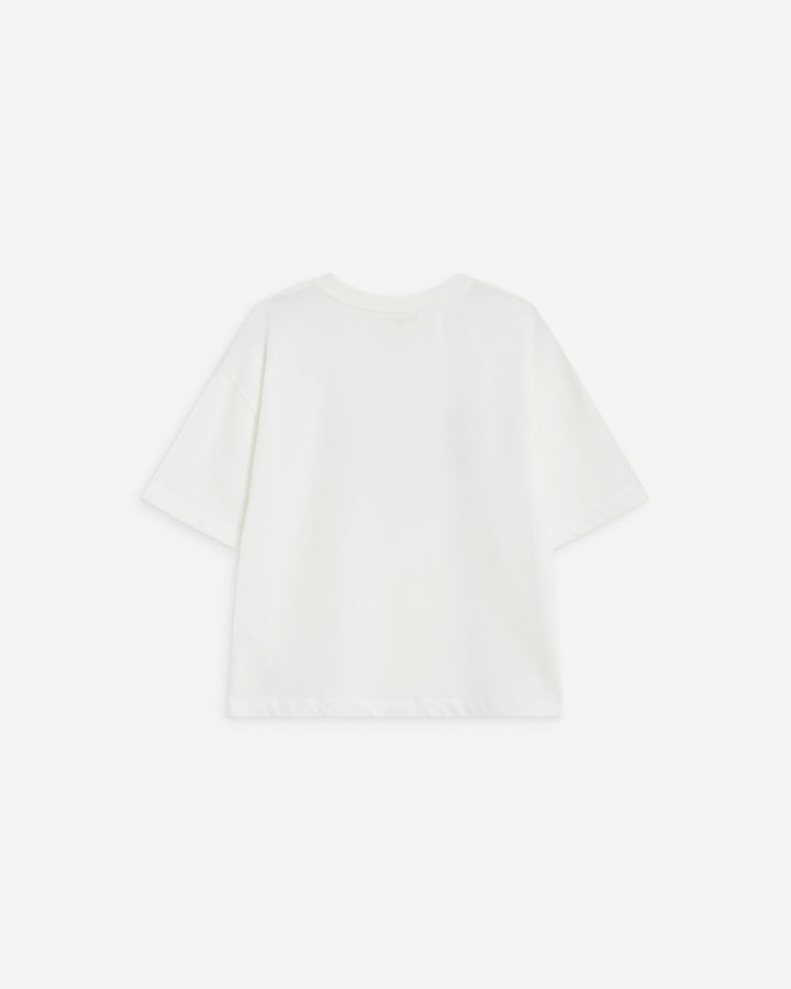 Cotton slogan T-shirt ivoire Anis