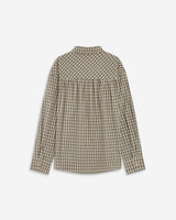 Chemise oversize col cavalier à carreaux sable Ayla