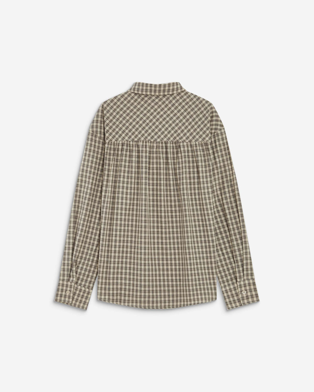 Chemise oversize col cavalier à carreaux sable Ayla