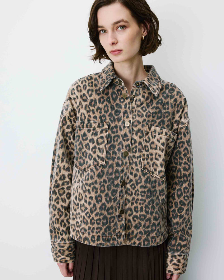 Chemise en denim à motif leo Adriana