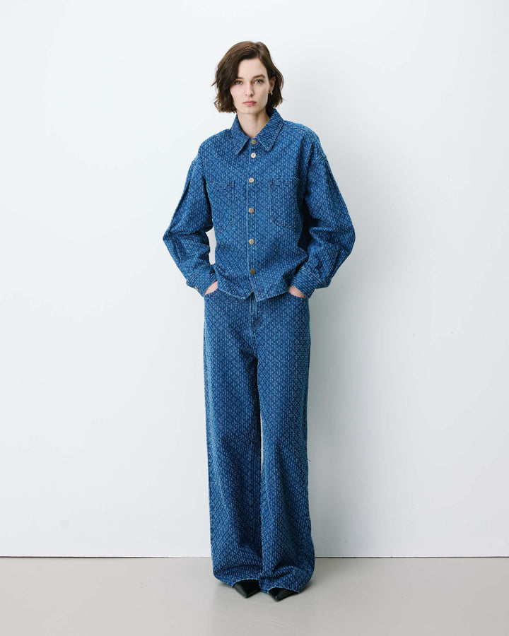 Chemise en denim à motif mediumblue Adriana