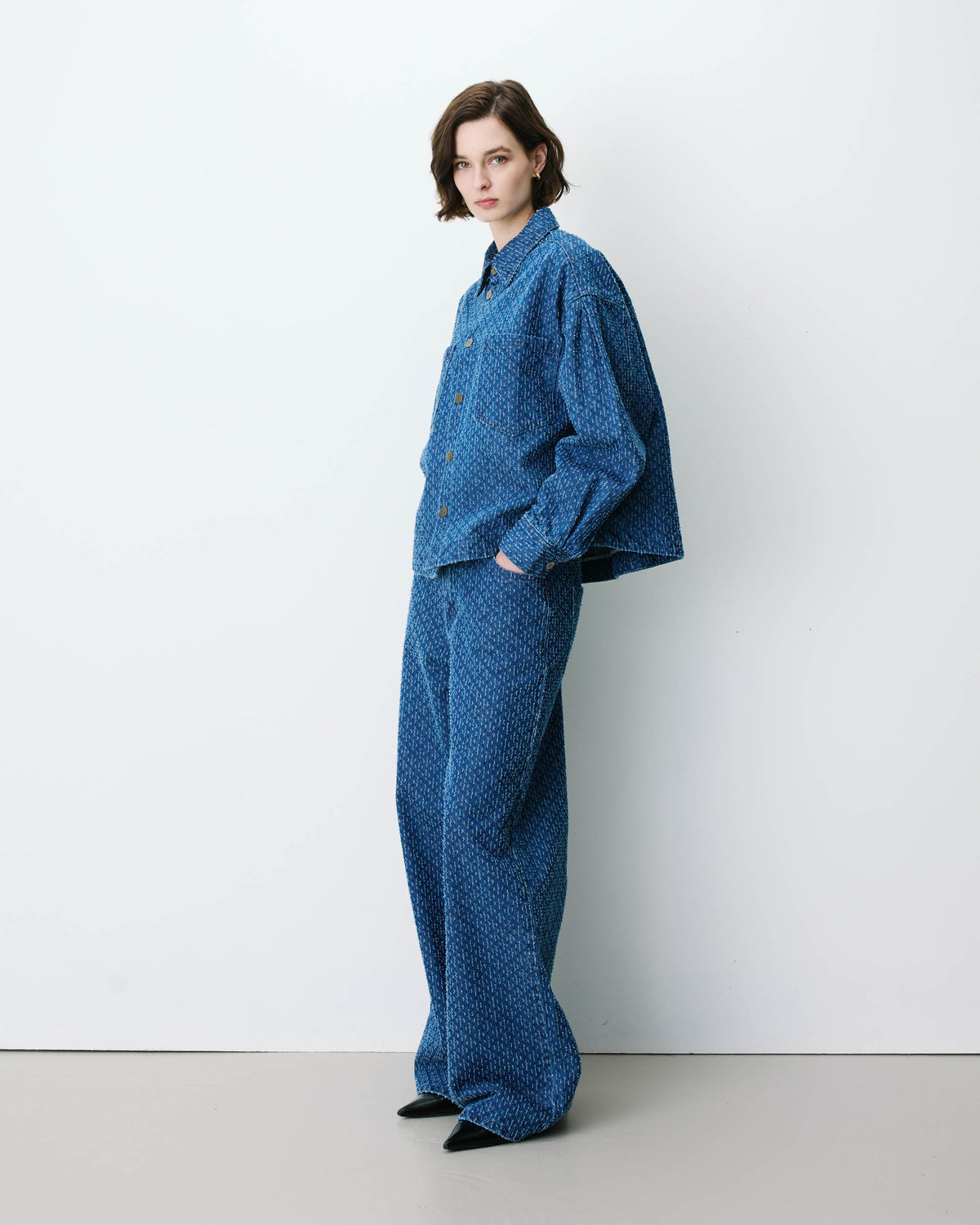 Chemise en denim à motif mediumblue Adriana