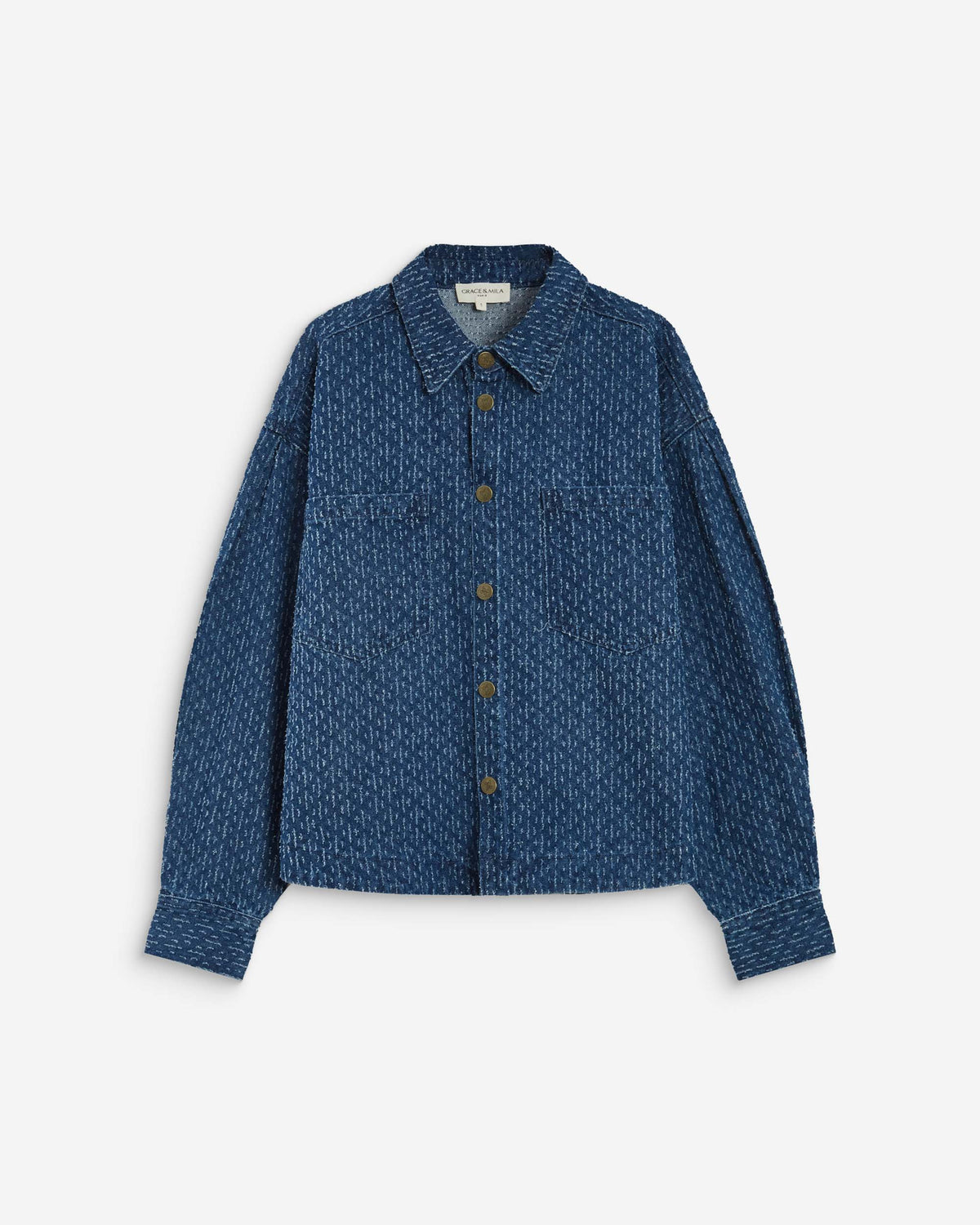 Chemise en denim à motif mediumblue Adriana