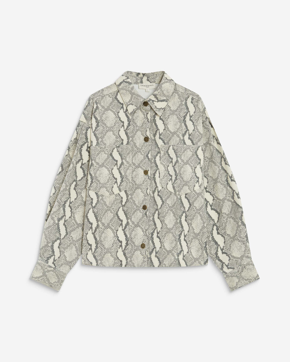 Chemise en denim à motif python Adriana
