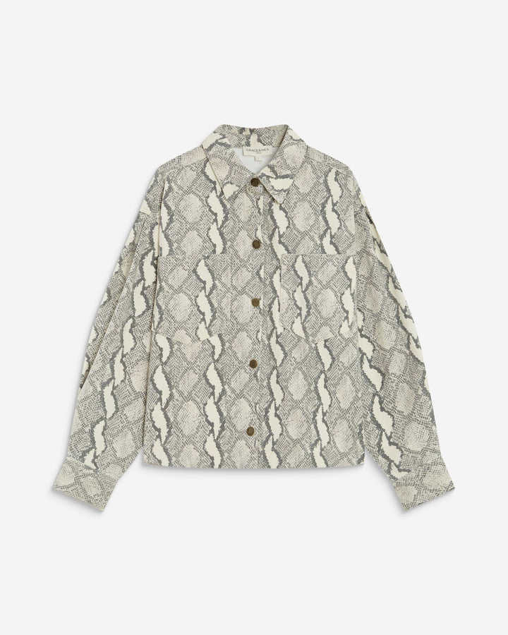 Chemise en denim à motif python Adriana