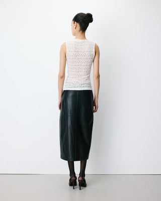 Sleeveless lace top ecru Avila